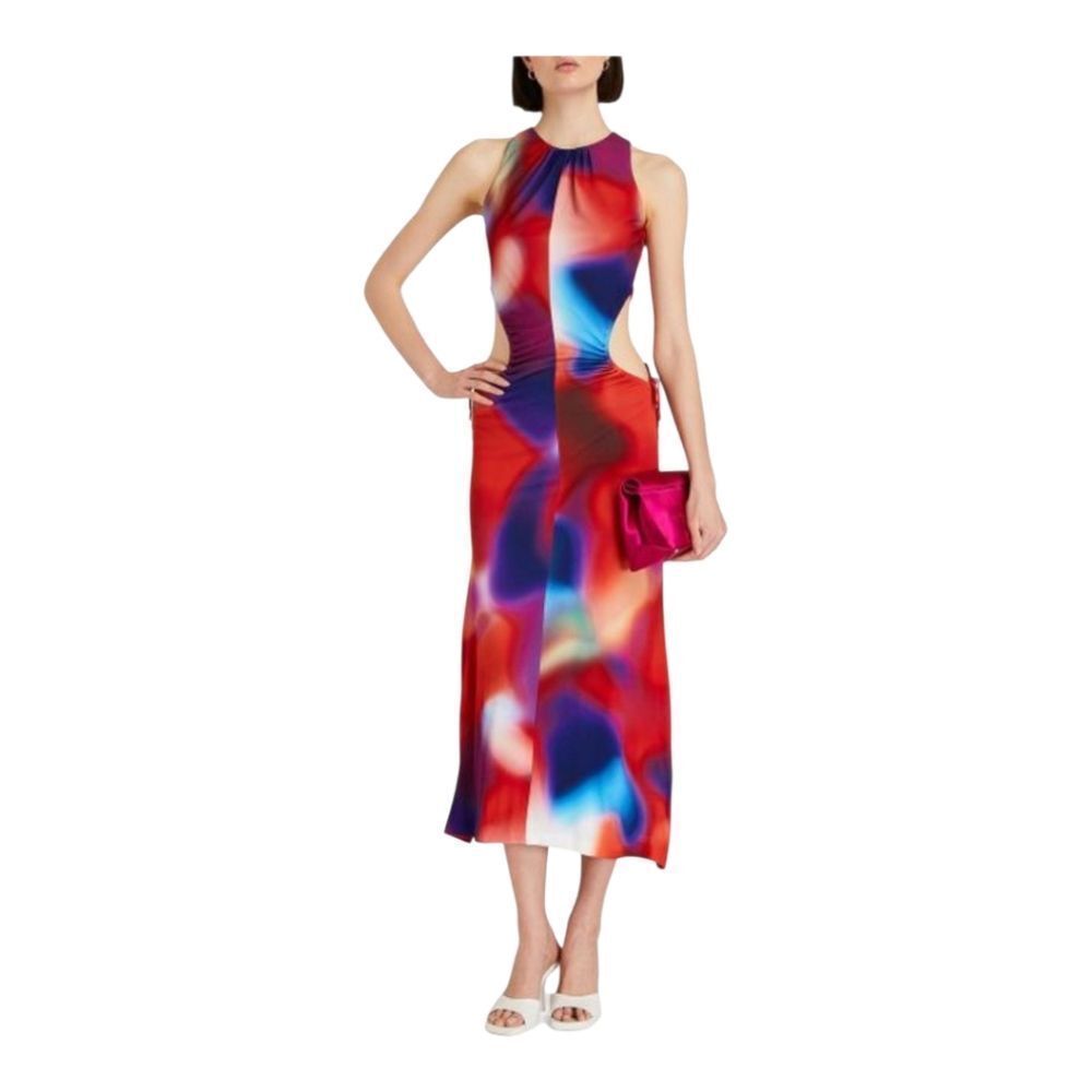 Rebecca Vallance Del Prado Red Cut Out Jersey Midi‎ Dress Women’s Size 2 NWT